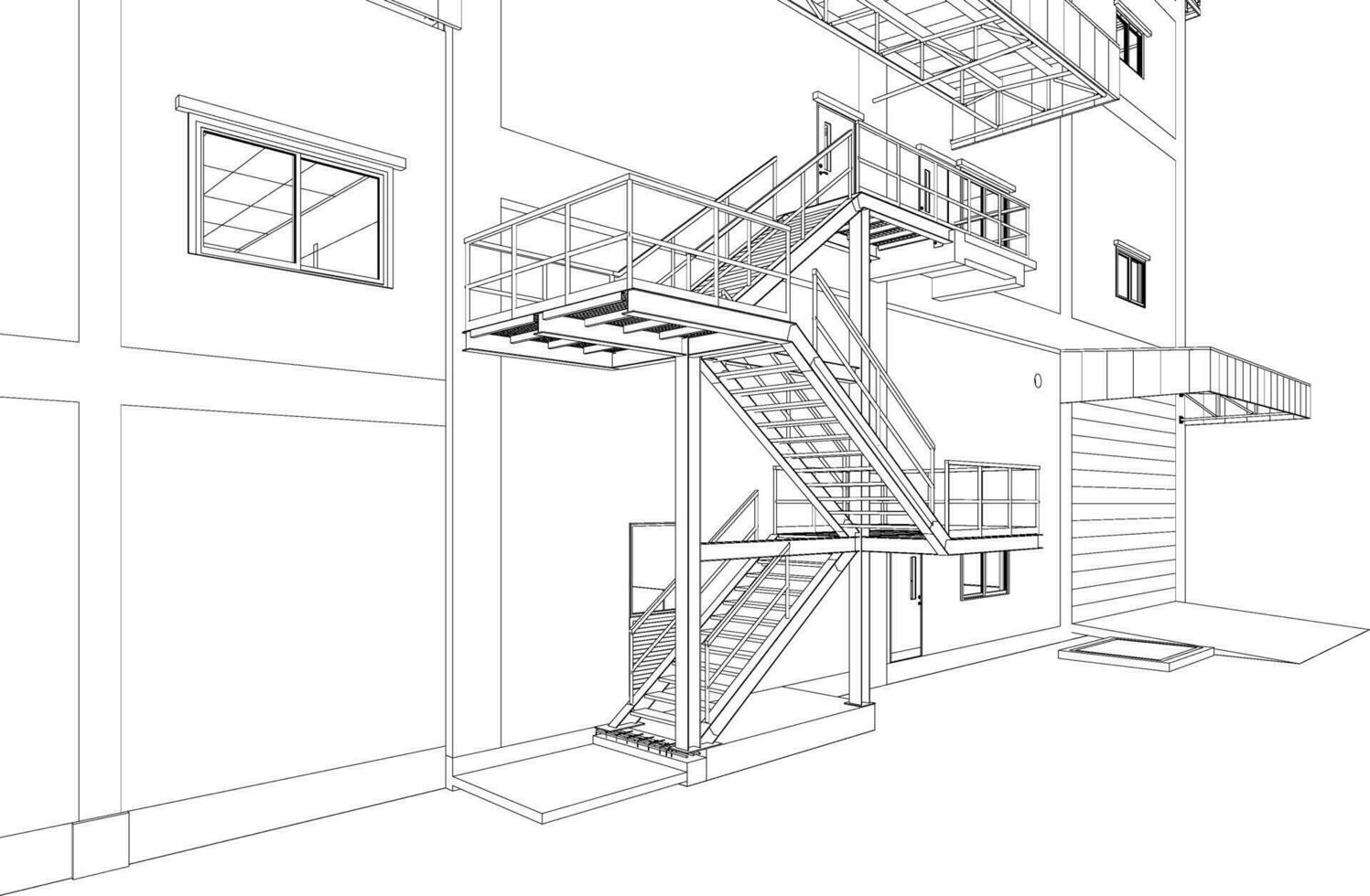 3D illustration of industrial building vector