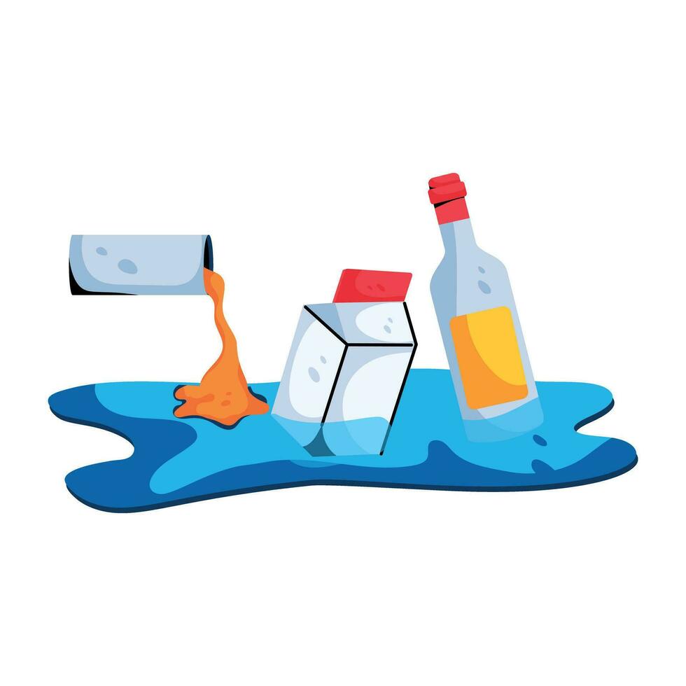 Trendy Water Pollution vector