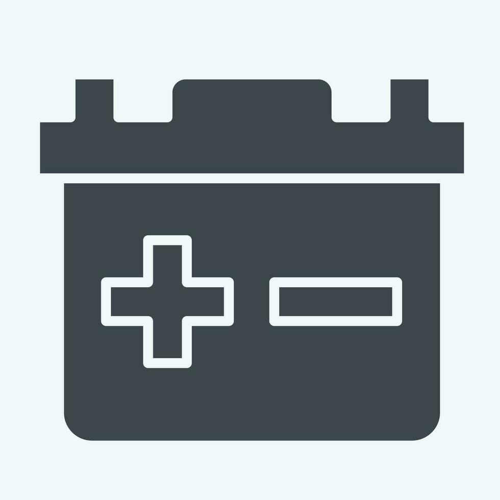 Icon Battery. related to Car ,Automotive symbol. glyph style. simple design editable. simple illustration vector