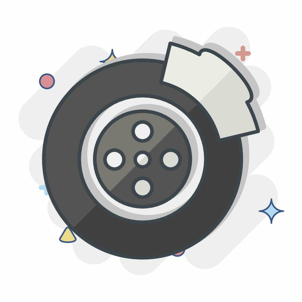 Icon Brake. related to Car ,Automotive symbol. comic style. simple design editable. simple illustration vector