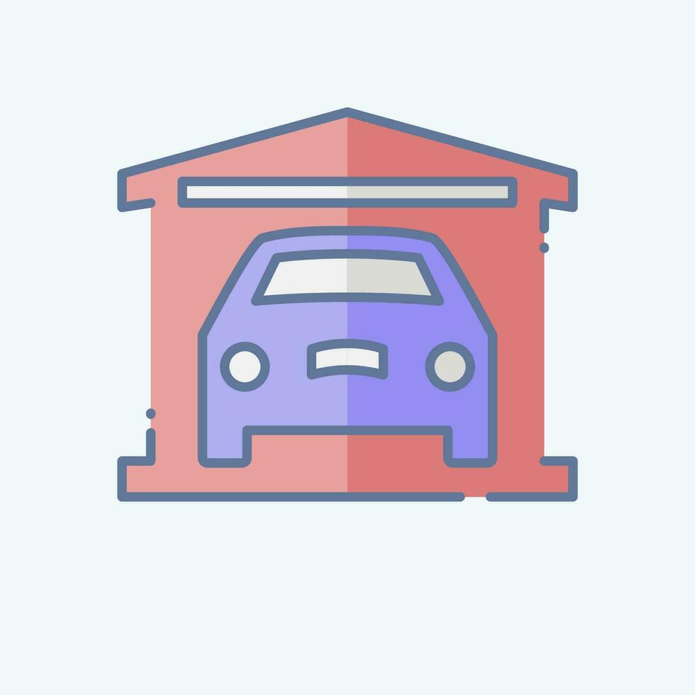 Icon Garage. related to Car ,Automotive symbol. doodle style. simple design editable. simple illustration vector