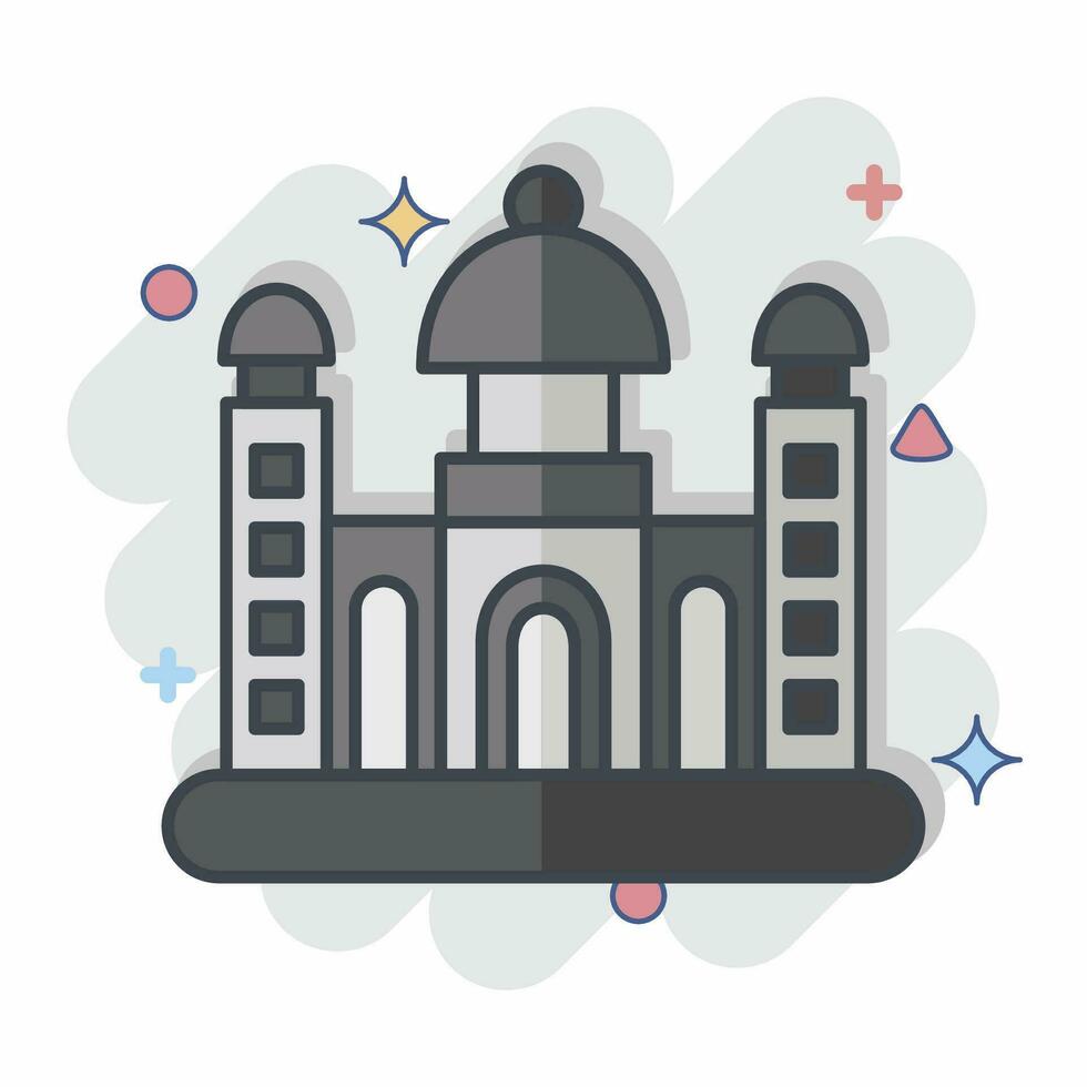 Icon Dhaka. related to Capital symbol. comic style. simple design editable. simple illustration vector