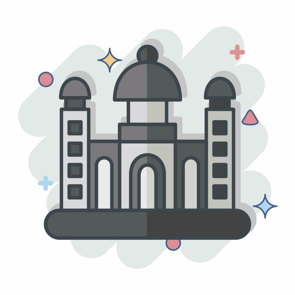 Icon Dhaka. related to Capital symbol. comic style. simple design editable. simple illustration vector