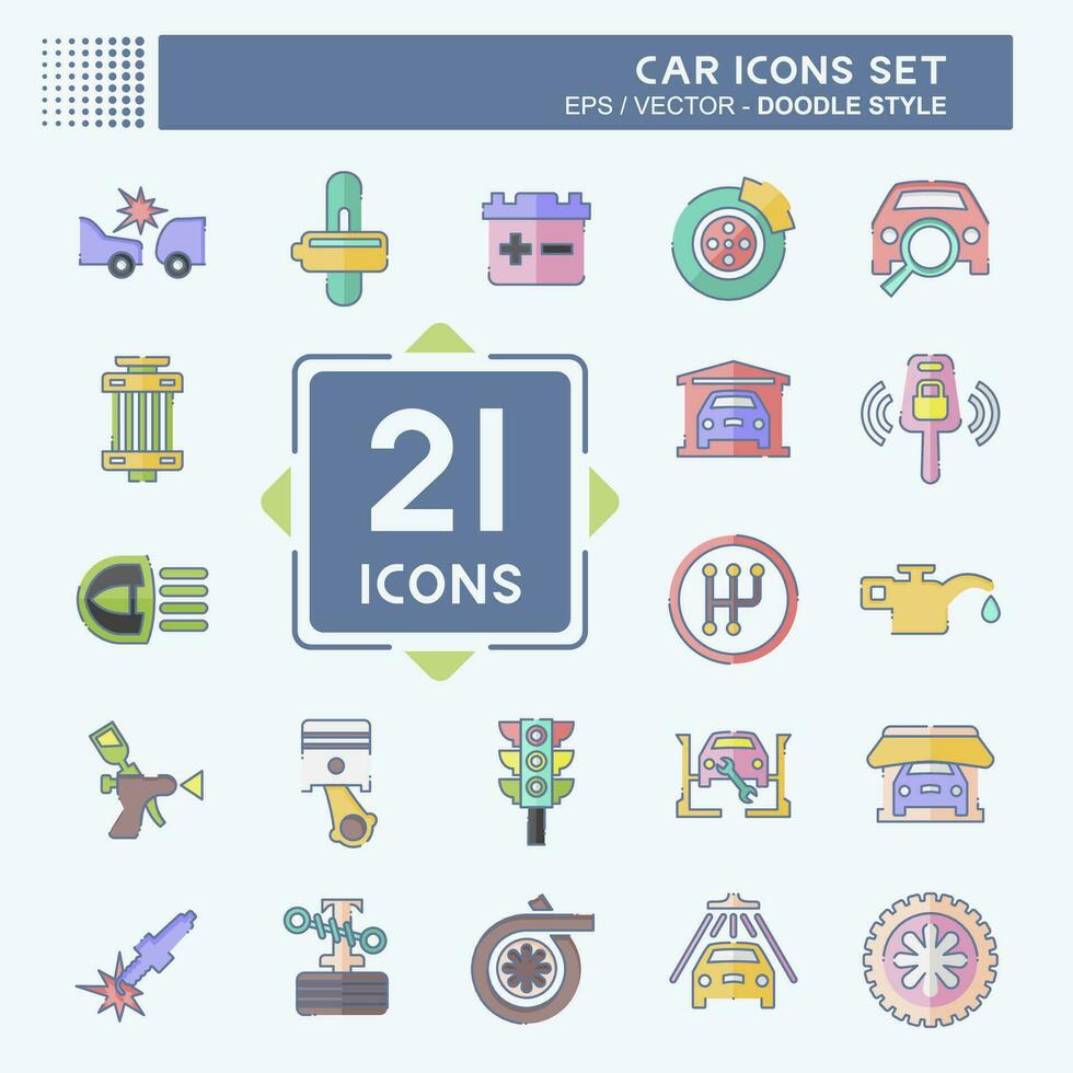 Icon Set Car. related to Car ,Automotive symbol. doodle style. simple design editable. simple illustration vector