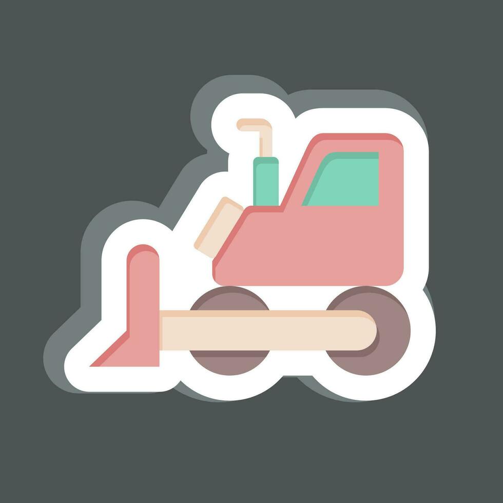 Sticker Bulldozer. related to Mining symbol. simple design editable. simple illustration vector