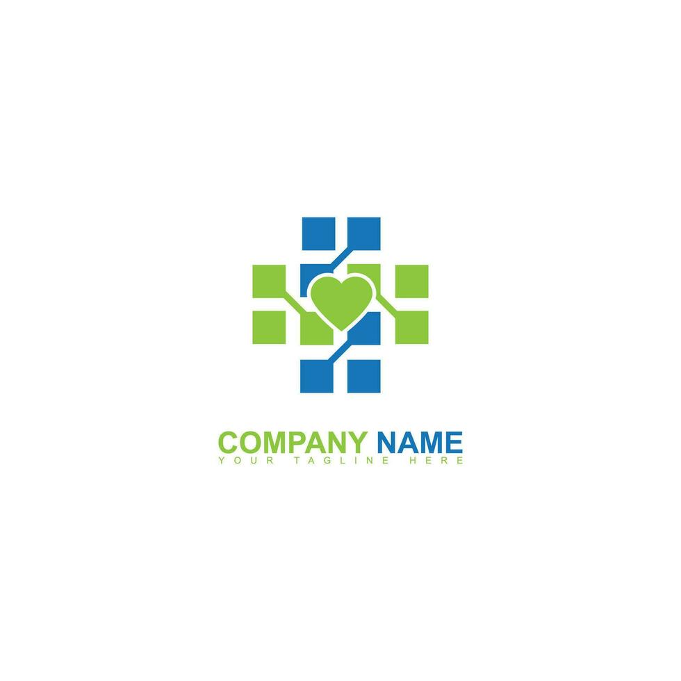 Medical Logo Healthcare Symbol and combine shape logo vector