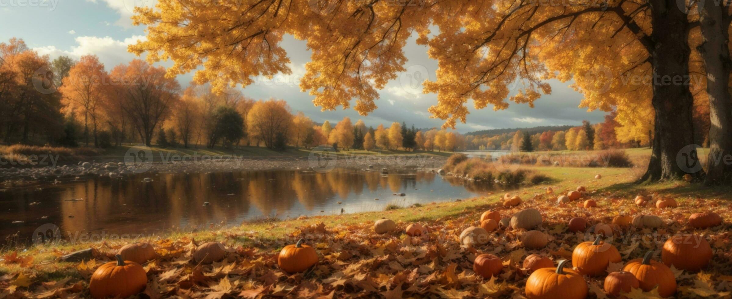 autumn scene. AI generated photo