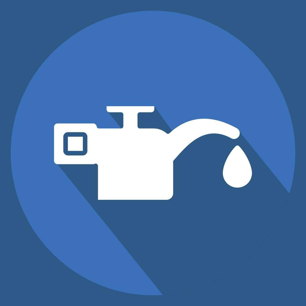 Icon Oil. related to Car ,Automotive symbol. long shadow style. simple design editable. simple illustration vector