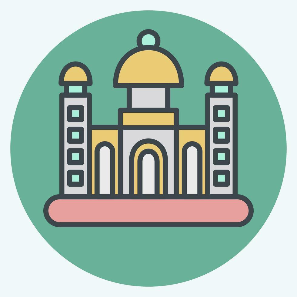 Icon Dhaka. related to Capital symbol. color mate style. simple design editable. simple illustration vector