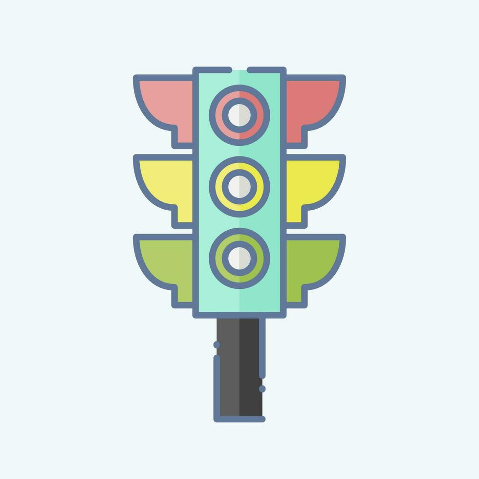 Icon Road Traffic. related to Car ,Automotive symbol. doodle style. simple design editable. simple illustration vector
