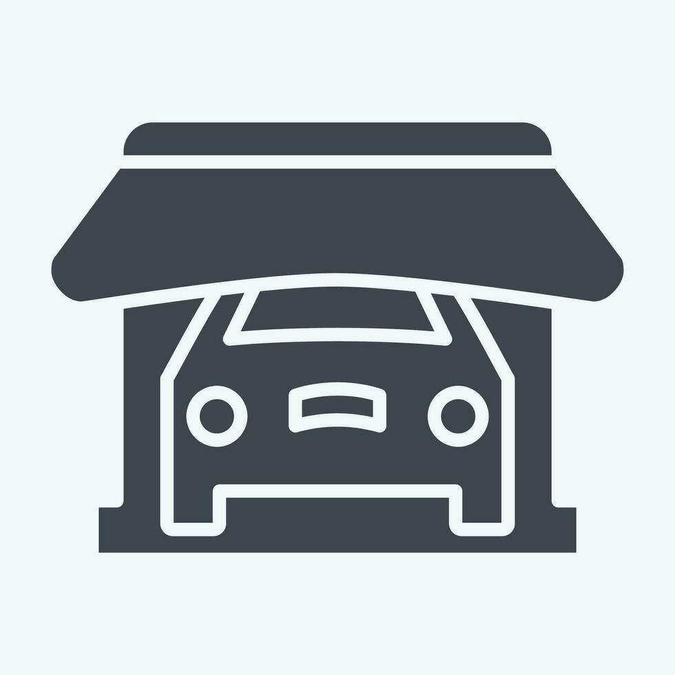 icono tienda. relacionado a coche ,automotor símbolo. glifo estilo. sencillo diseño editable. sencillo ilustración vector