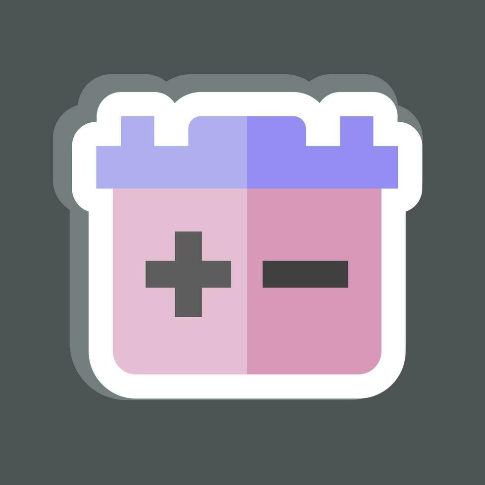 Sticker Battery. related to Car ,Automotive symbol. simple design editable. simple illustration vector