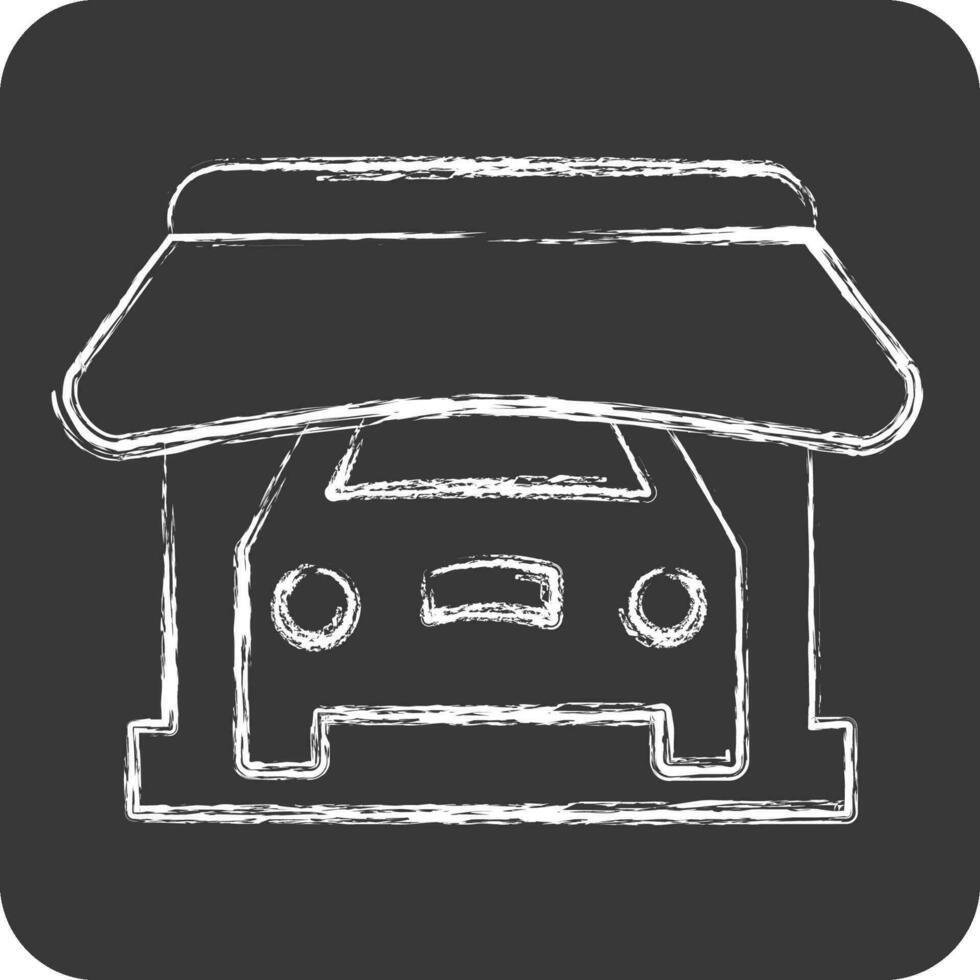 icono tienda. relacionado a coche ,automotor símbolo. tiza estilo. sencillo diseño editable. sencillo ilustración vector