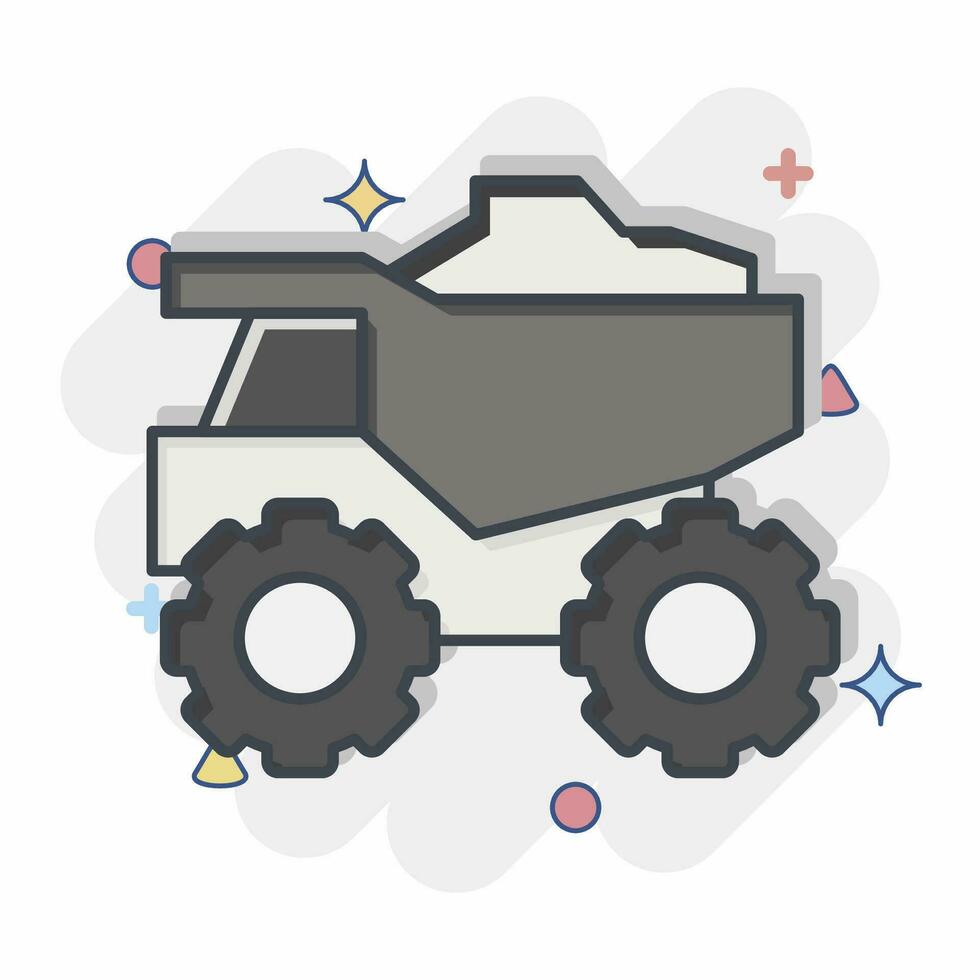Icon Truck. related to Mining symbol. comic style. simple design editable. simple illustration vector