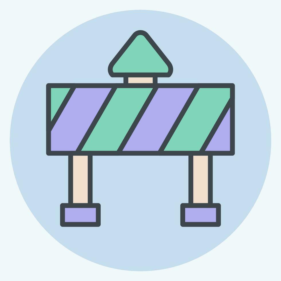 Icon Traffic Barrier. related to Mining symbol. color mate style. simple design editable. simple illustration vector