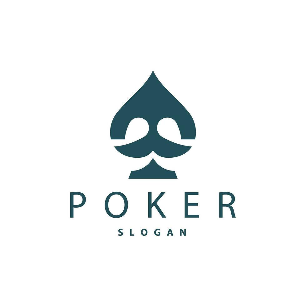 Poker Card Logo Classic Vector Gambling Game Design Simple Symbol Template