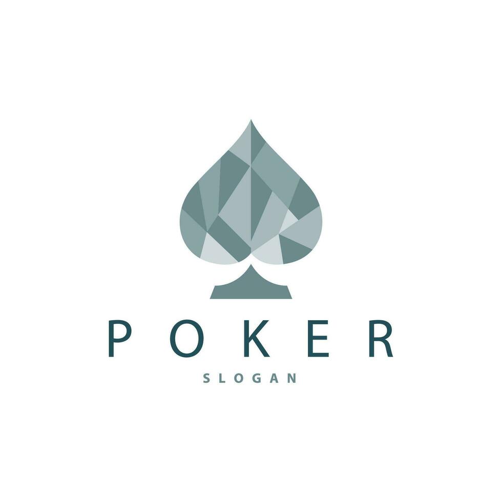 Poker Card Logo Classic Vector Gambling Game Design Simple Symbol Template