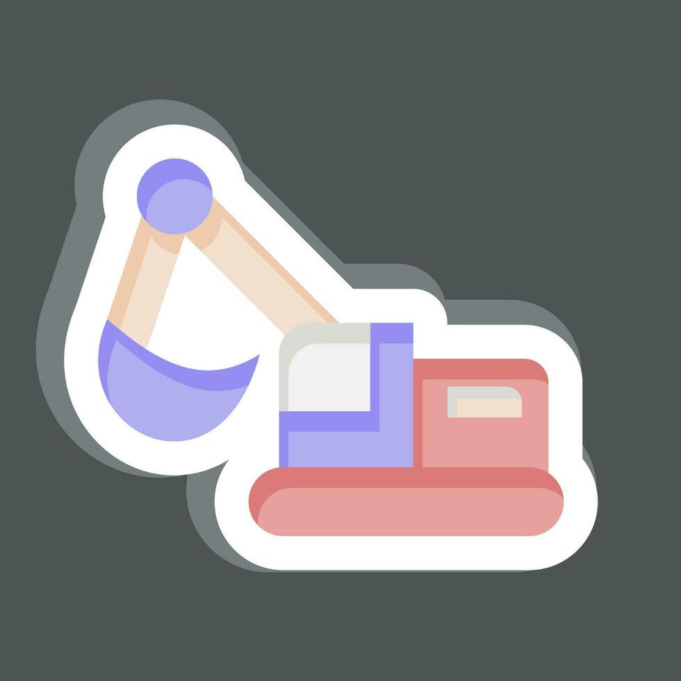 Sticker Excavator. related to Mining symbol. simple design editable. simple illustration vector