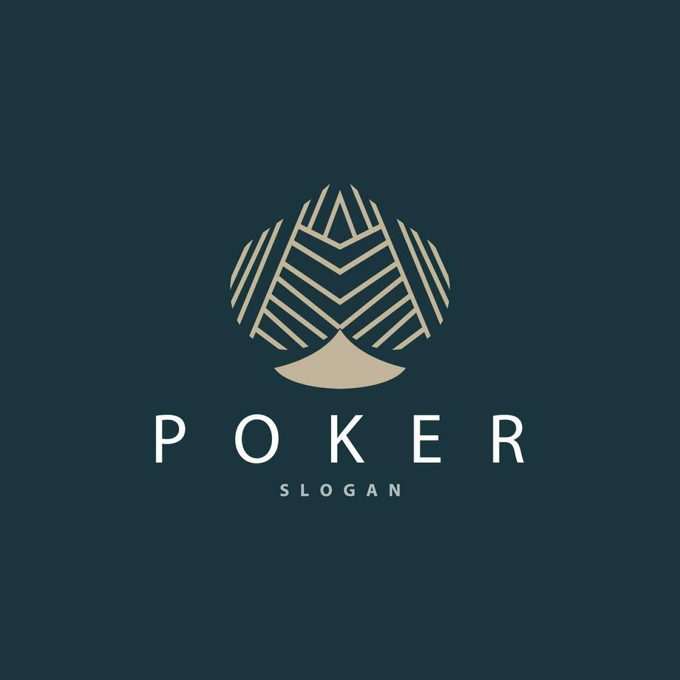 Poker Card Logo Classic Vector Gambling Game Design Simple Symbol Template