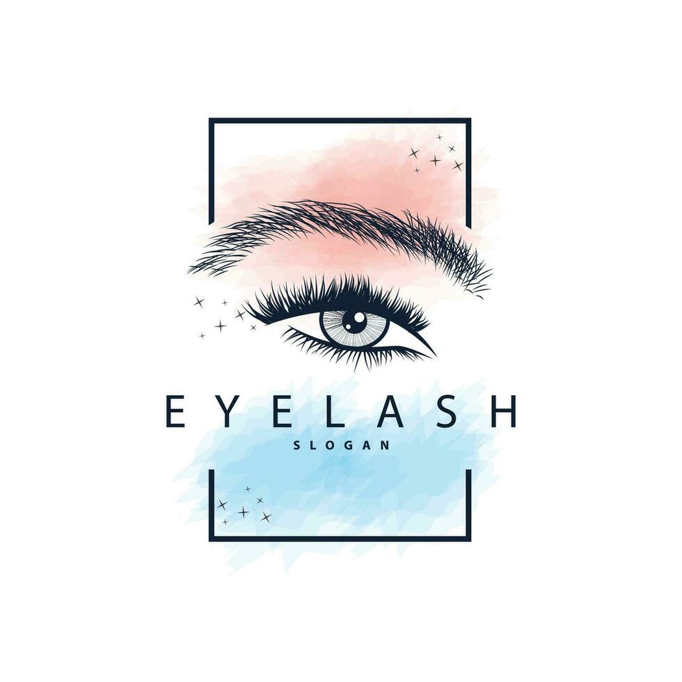 Simple Eyelash Logo Minimalist Abstract Design Templet Illustration Symbol vector