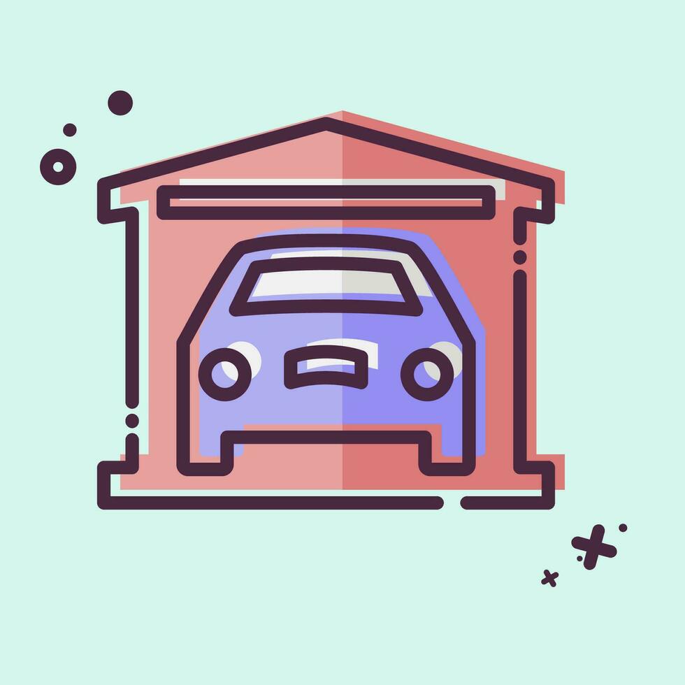 Icon Garage. related to Car ,Automotive symbol. MBE style. simple design editable. simple illustration vector