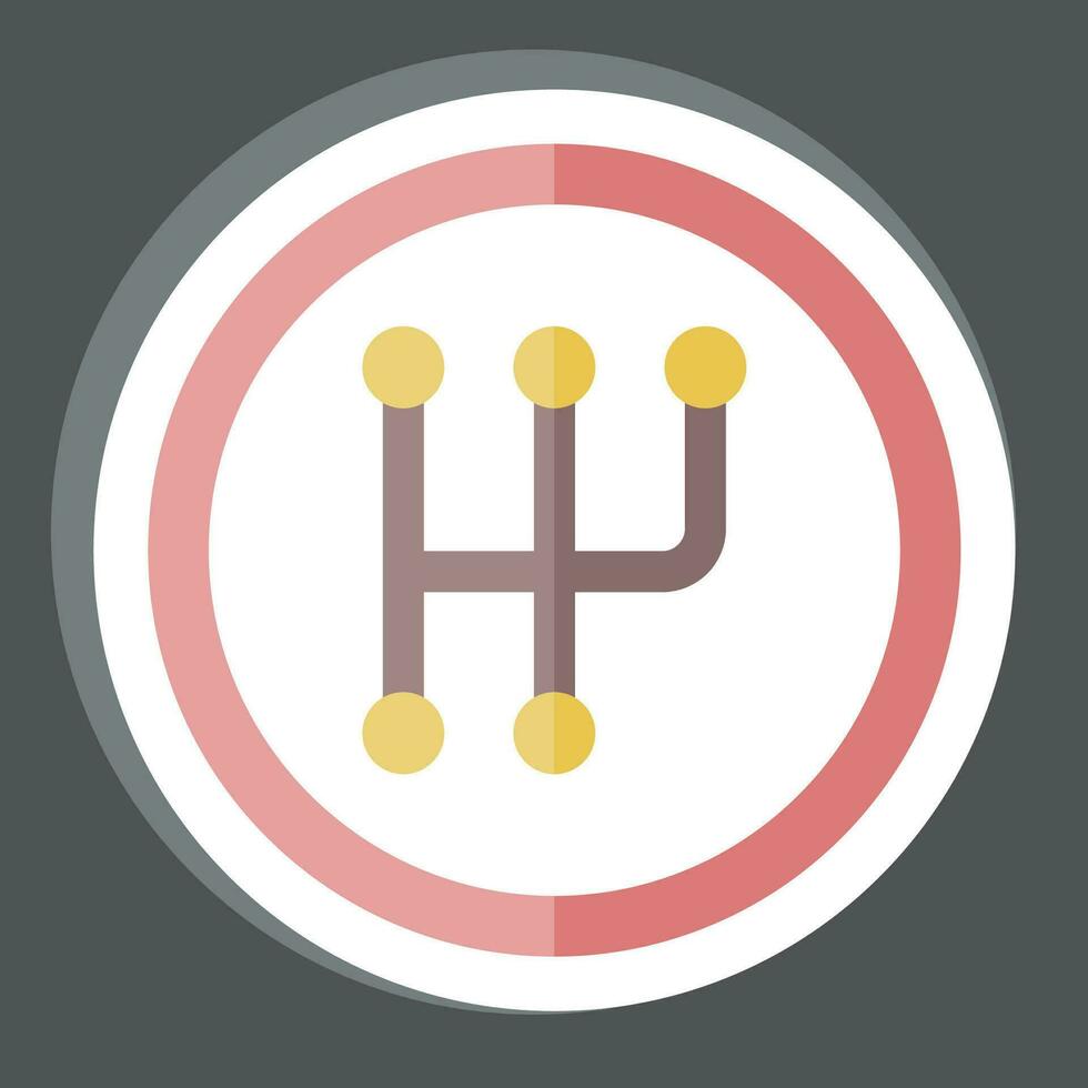 Sticker Manual Transmission. related to Car ,Automotive symbol. simple design editable. simple illustration vector