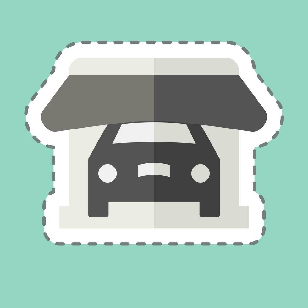 Sticker line cut Shop. related to Car ,Automotive symbol. simple design editable. simple illustration vector