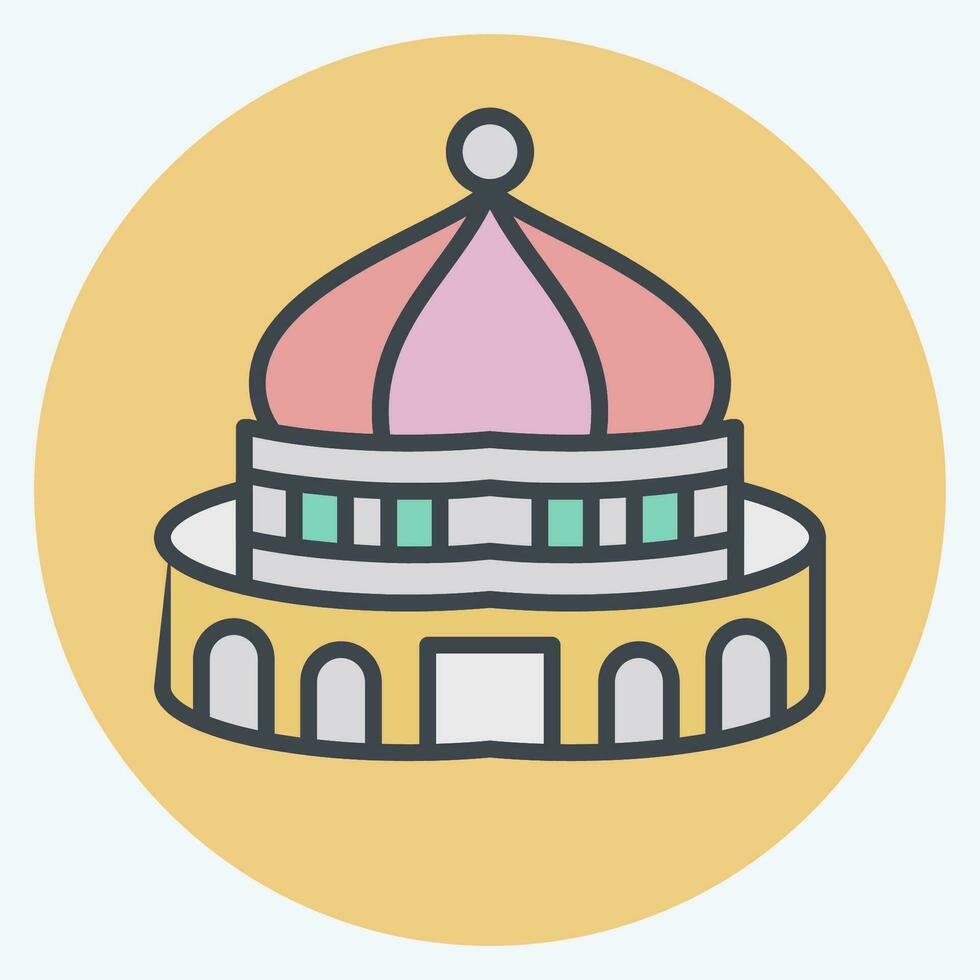 Icon Jerusalem. related to Capital symbol. color mate style. simple design editable. simple illustration vector