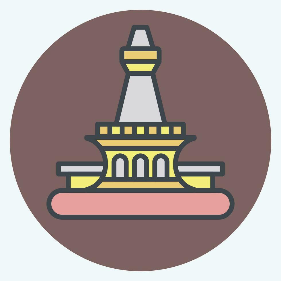Icon Jakarta. related to Capital symbol. color mate style. simple design editable. simple illustration vector