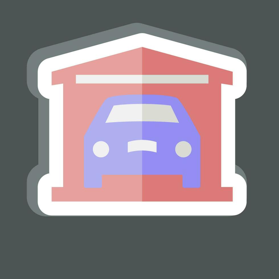 Sticker Garage. related to Car ,Automotive symbol. simple design editable. simple illustration vector