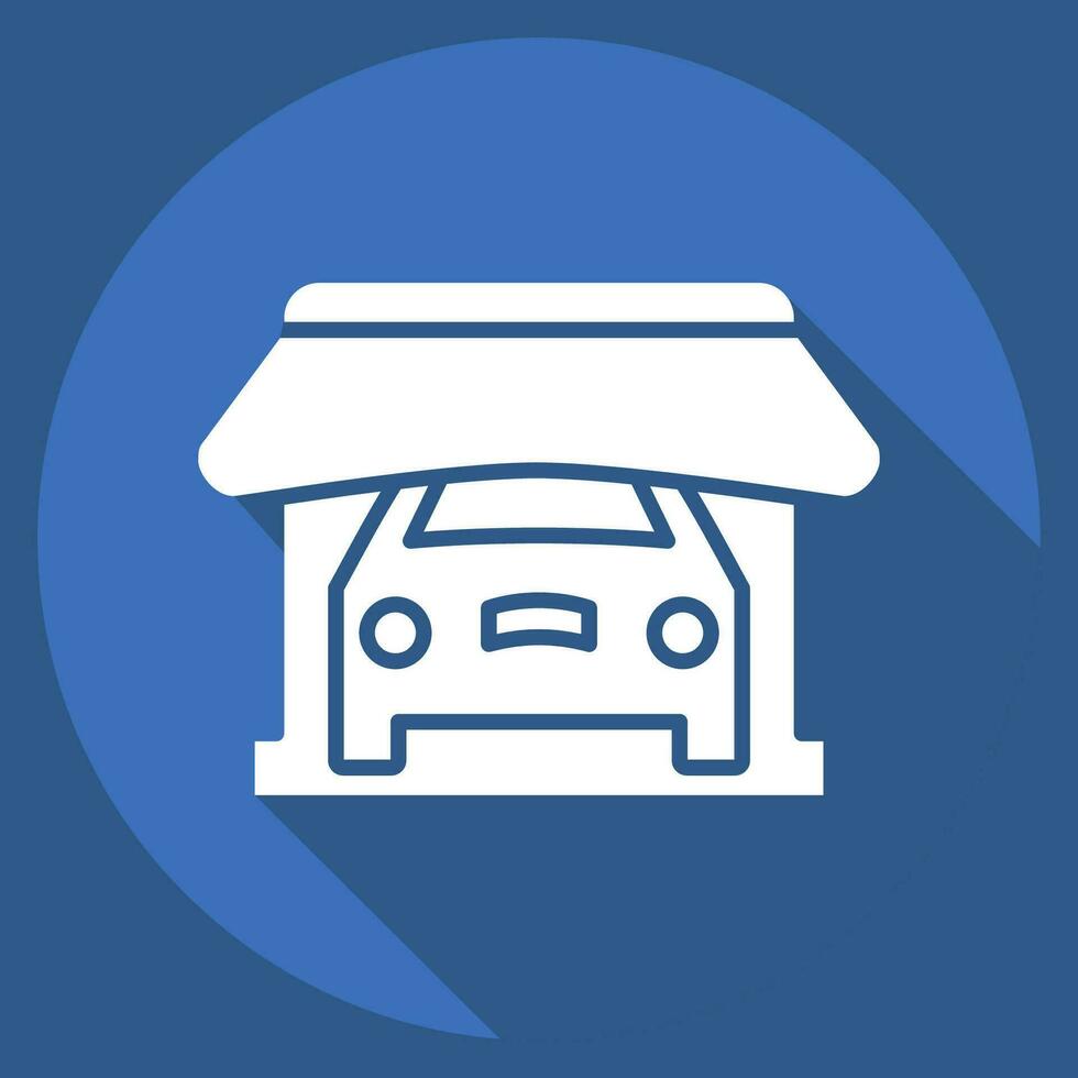 Icon Shop. related to Car ,Automotive symbol. long shadow style. simple design editable. simple illustration vector