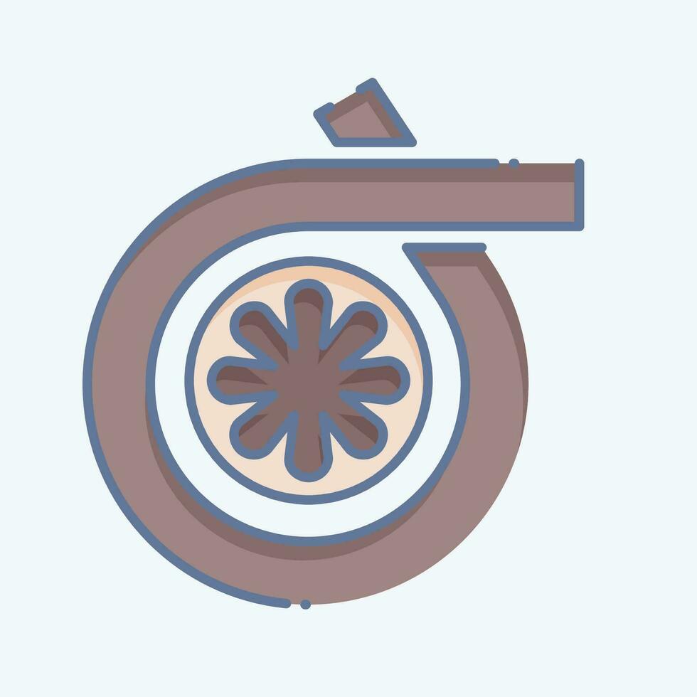 Icon Turbine. related to Car ,Automotive symbol. doodle style. simple design editable. simple illustration vector