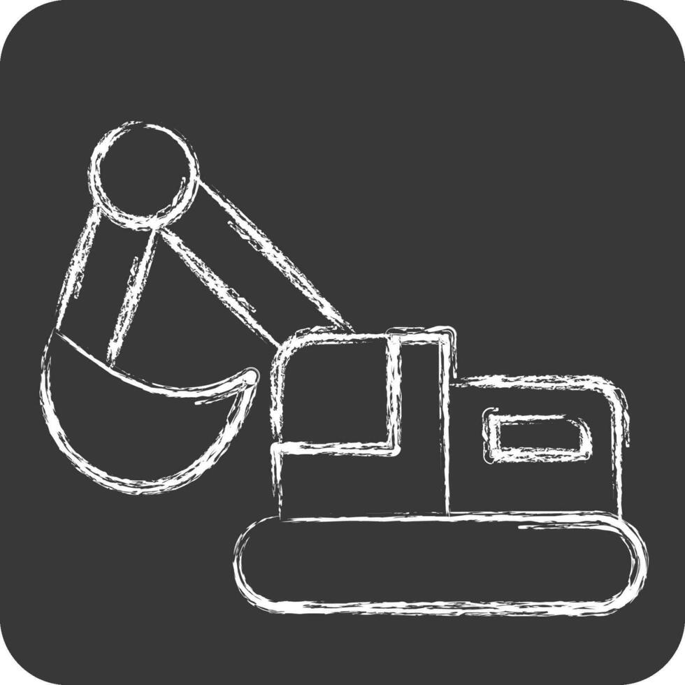 Icon Excavator. related to Mining symbol. chalk Style. simple design editable. simple illustration vector