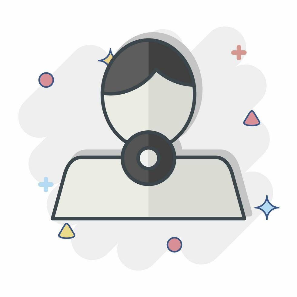 Icon Thyroid. related to Body Ache symbol. comic style. simple design editable. simple illustration vector