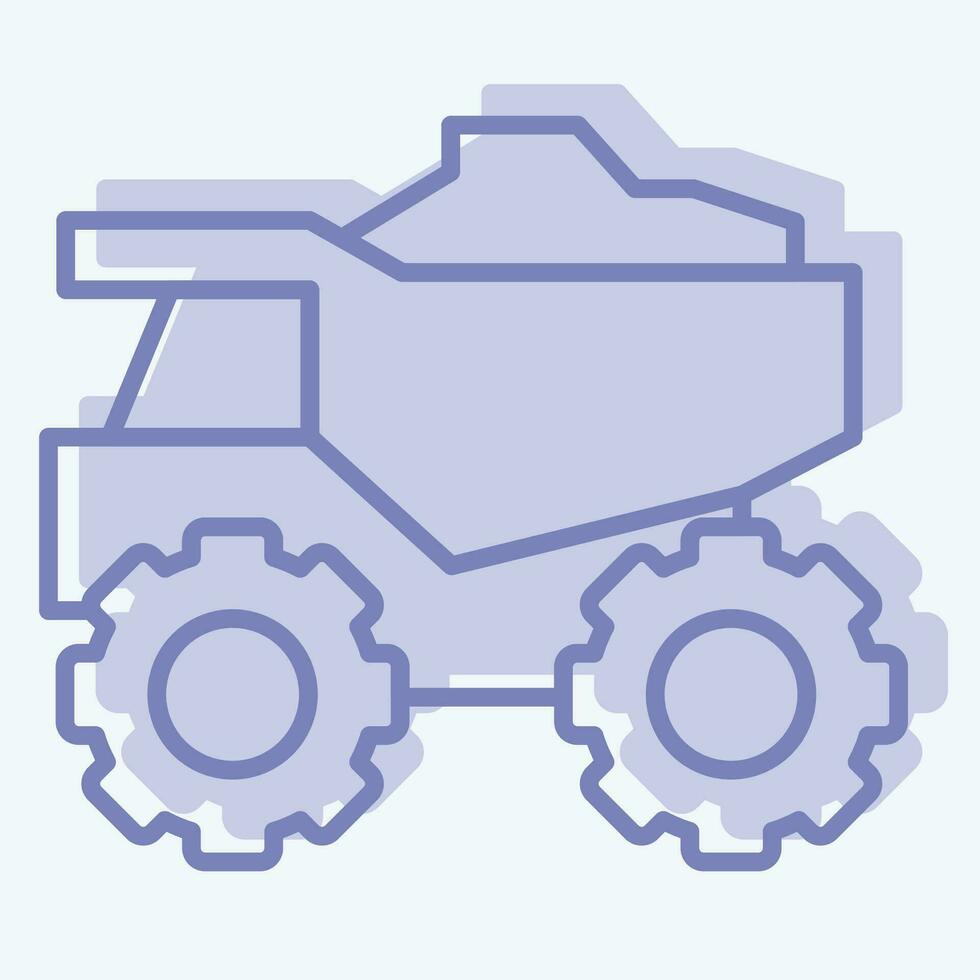 icono camión. relacionado a minería símbolo. dos tono estilo. sencillo diseño editable. sencillo ilustración vector