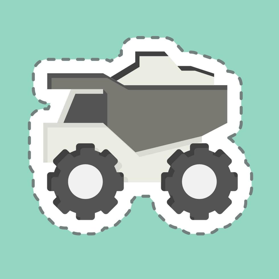 Sticker line cut Truck. related to Mining symbol. simple design editable. simple illustration vector