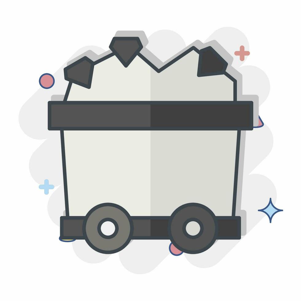 Icon Mining Cart. related to Mining symbol. comic style. simple design editable. simple illustration vector