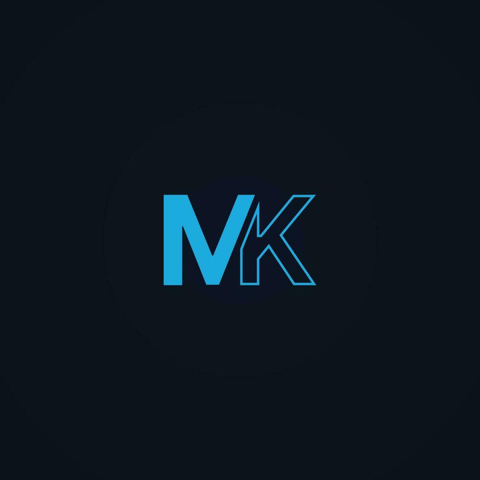 mk initials logo monogram mk letters vector