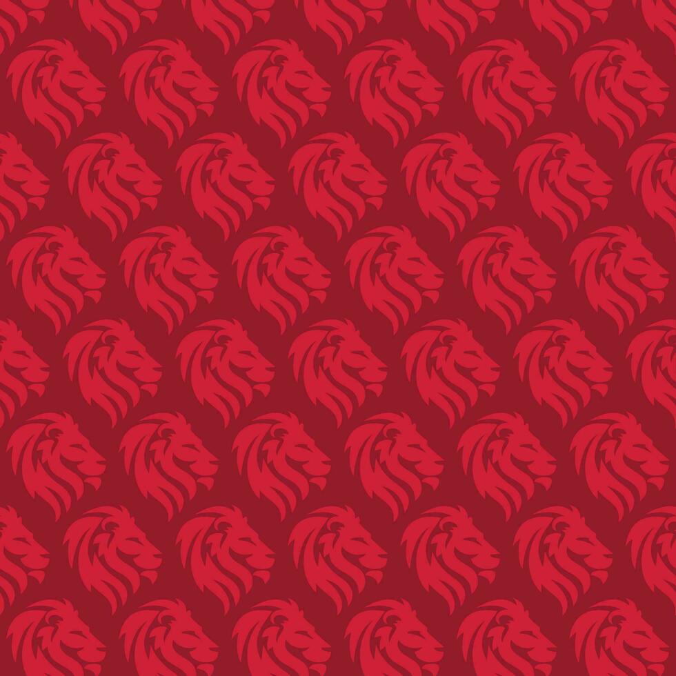 Lion face pattern design with red colors vector