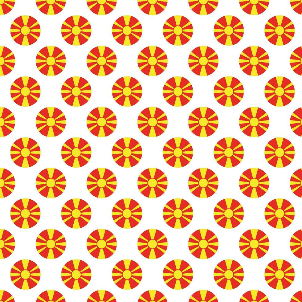 North Macedonia flag pattern in circle shape vector