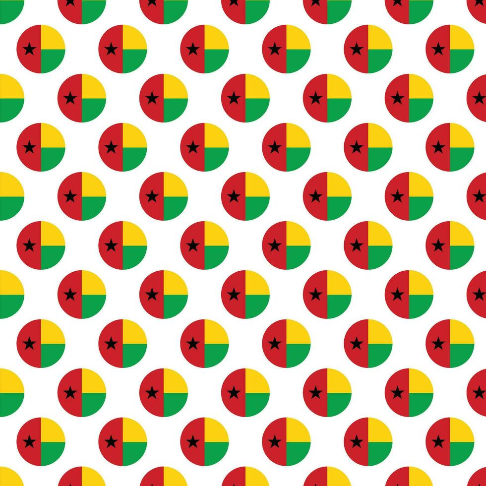 Guinea-Bissau flag pattern in circle shape repeat design vector