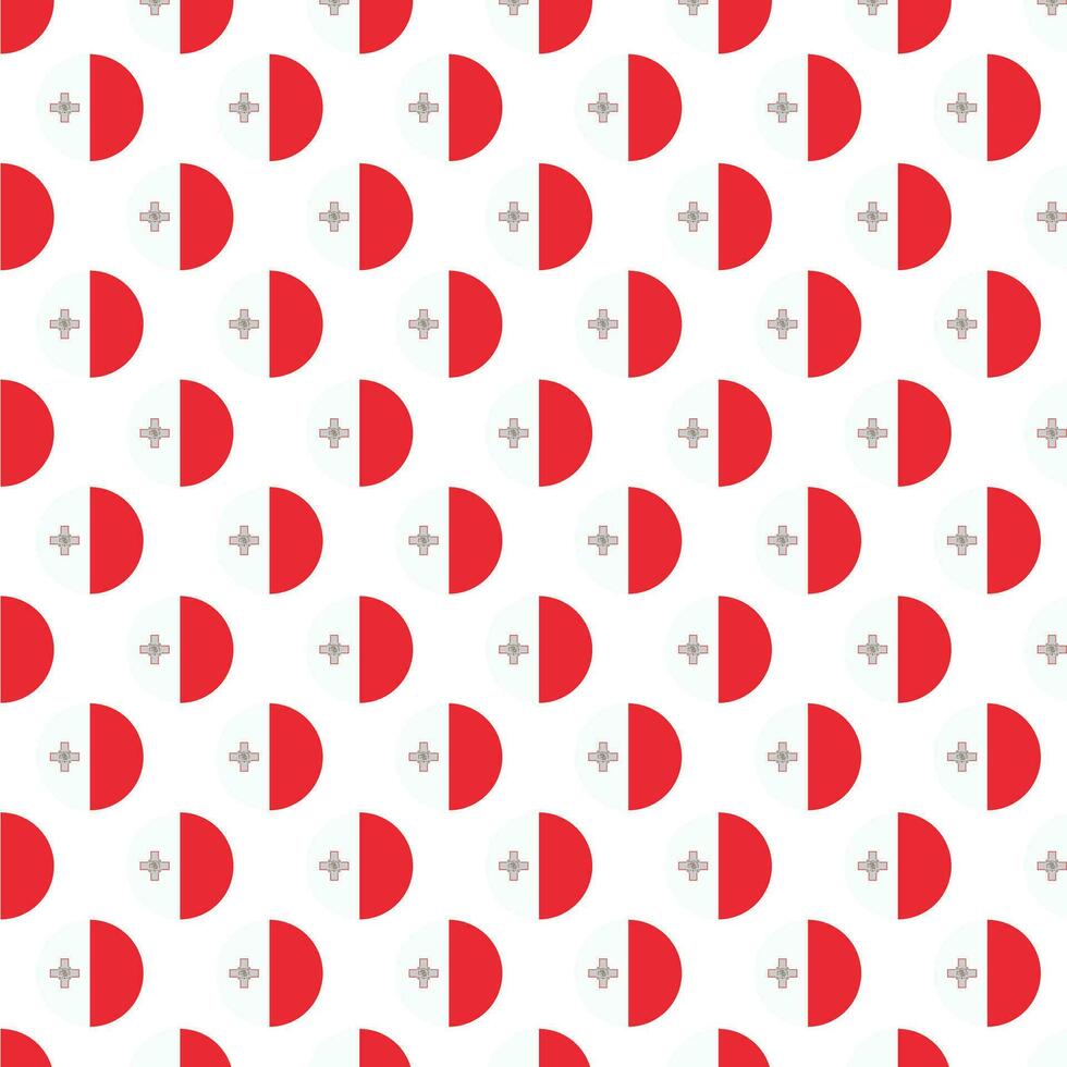 Malta flag pattern in circle shape repeat design vector