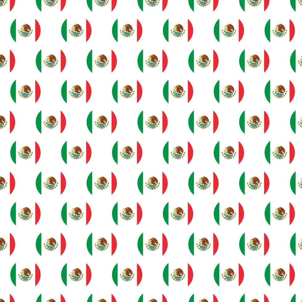 Mexico flag pattern in circle shape vector