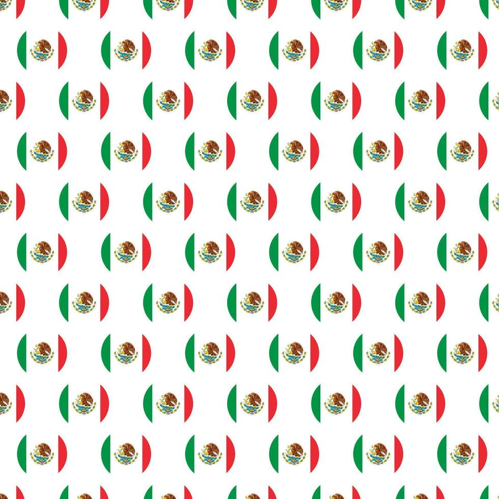 Mexico flag pattern in circle shape vector