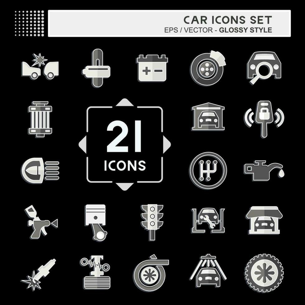 icono conjunto coche. relacionado a coche ,automotor símbolo. lustroso estilo. sencillo diseño editable. sencillo ilustración vector