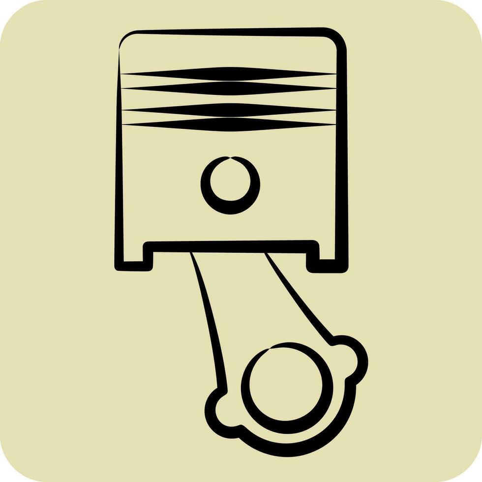 Icon Piston. related to Car ,Automotive symbol. hand drawn style. simple design editable. simple illustration vector