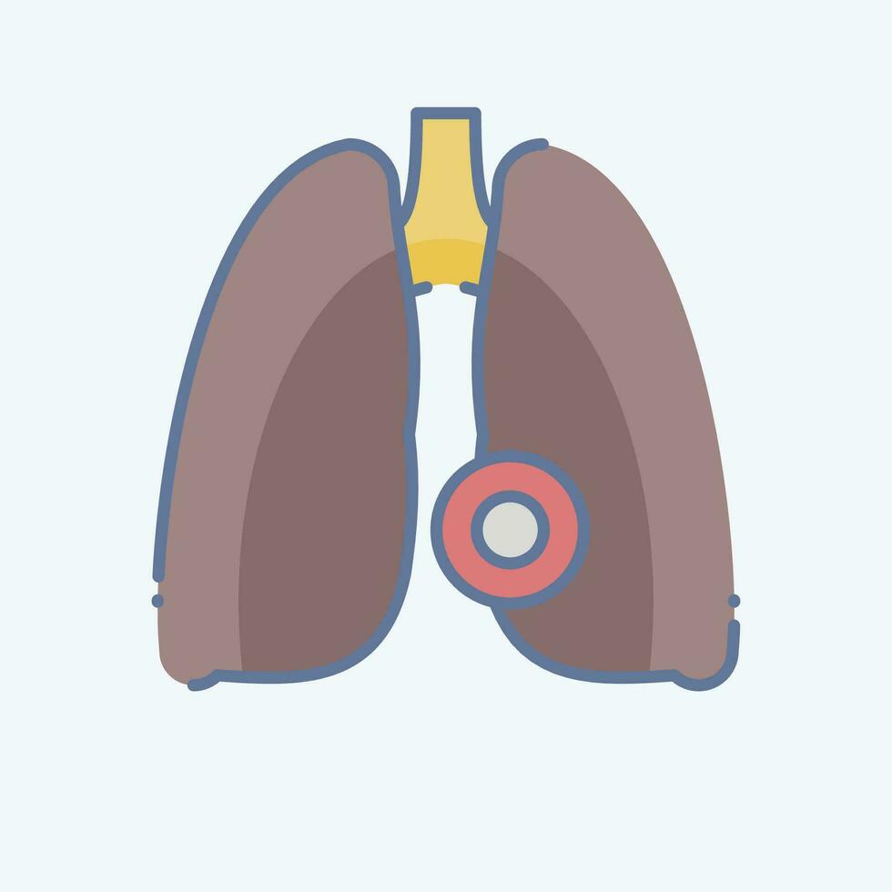 Icon Lung Disease. related to Body Ache symbol. doodle style. simple design editable. simple illustration vector