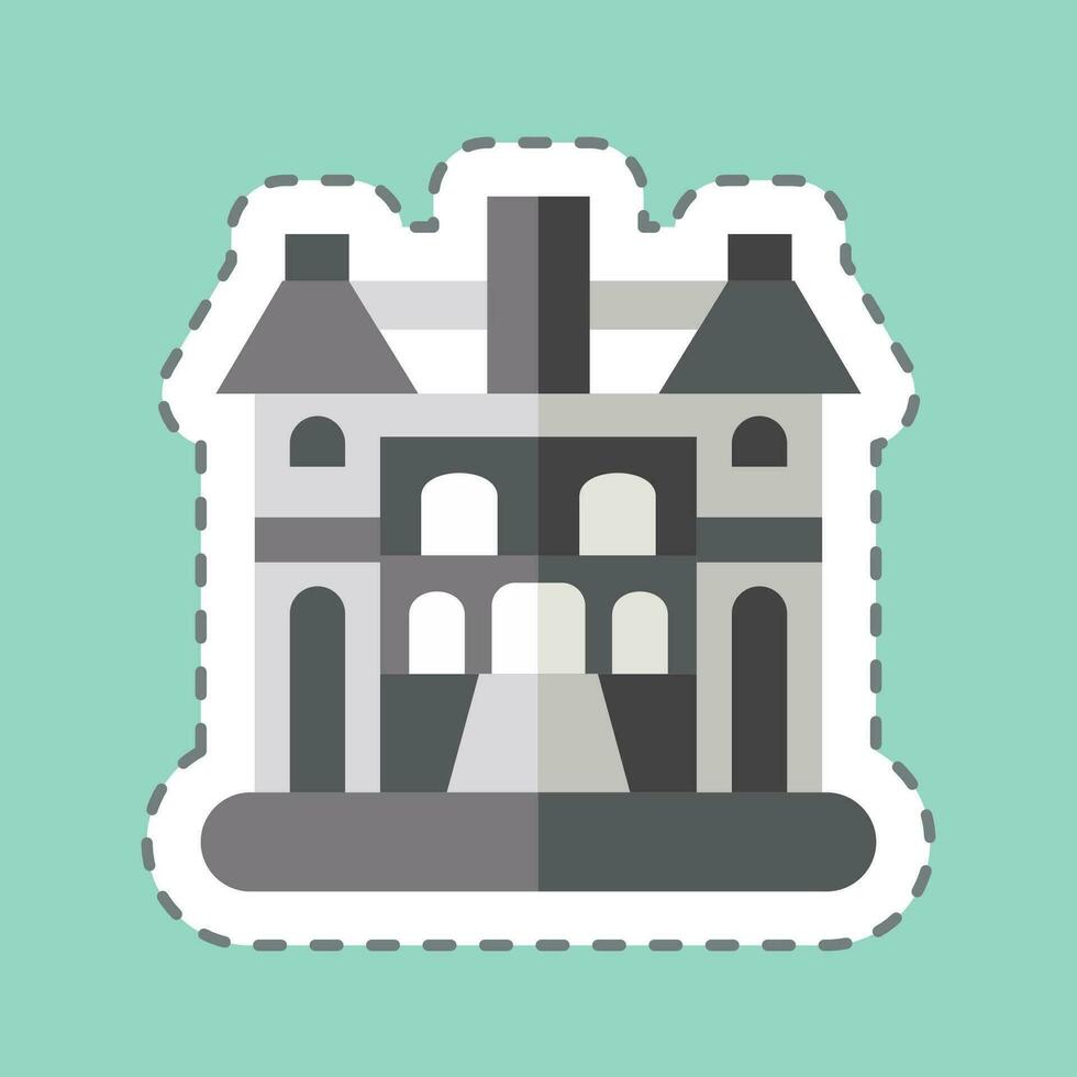 Sticker line cut Hanoi. related to Capital symbol. simple design editable. simple illustration vector
