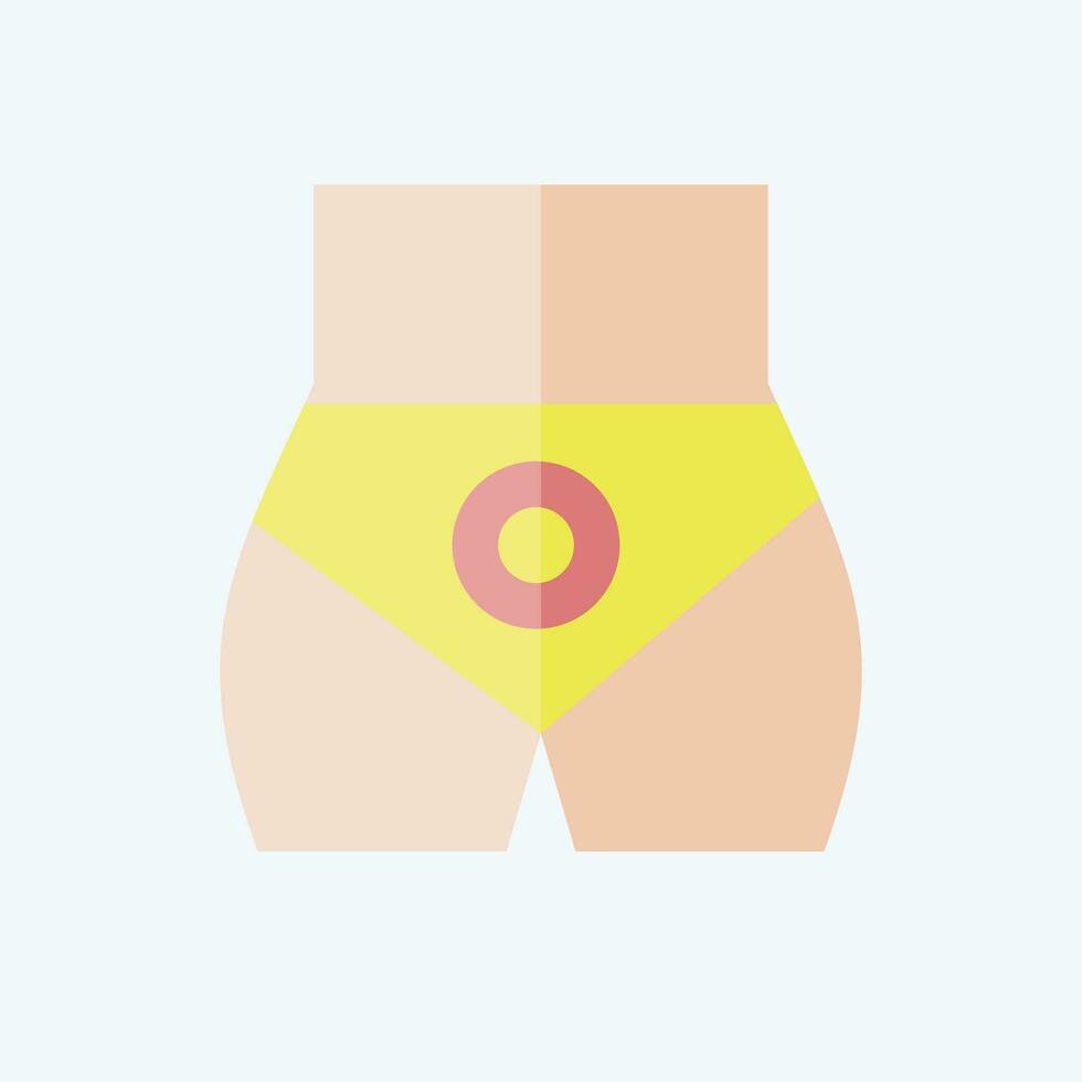 Icon Butt pain. related to Body Ache symbol. flat style. simple design editable. simple illustration vector