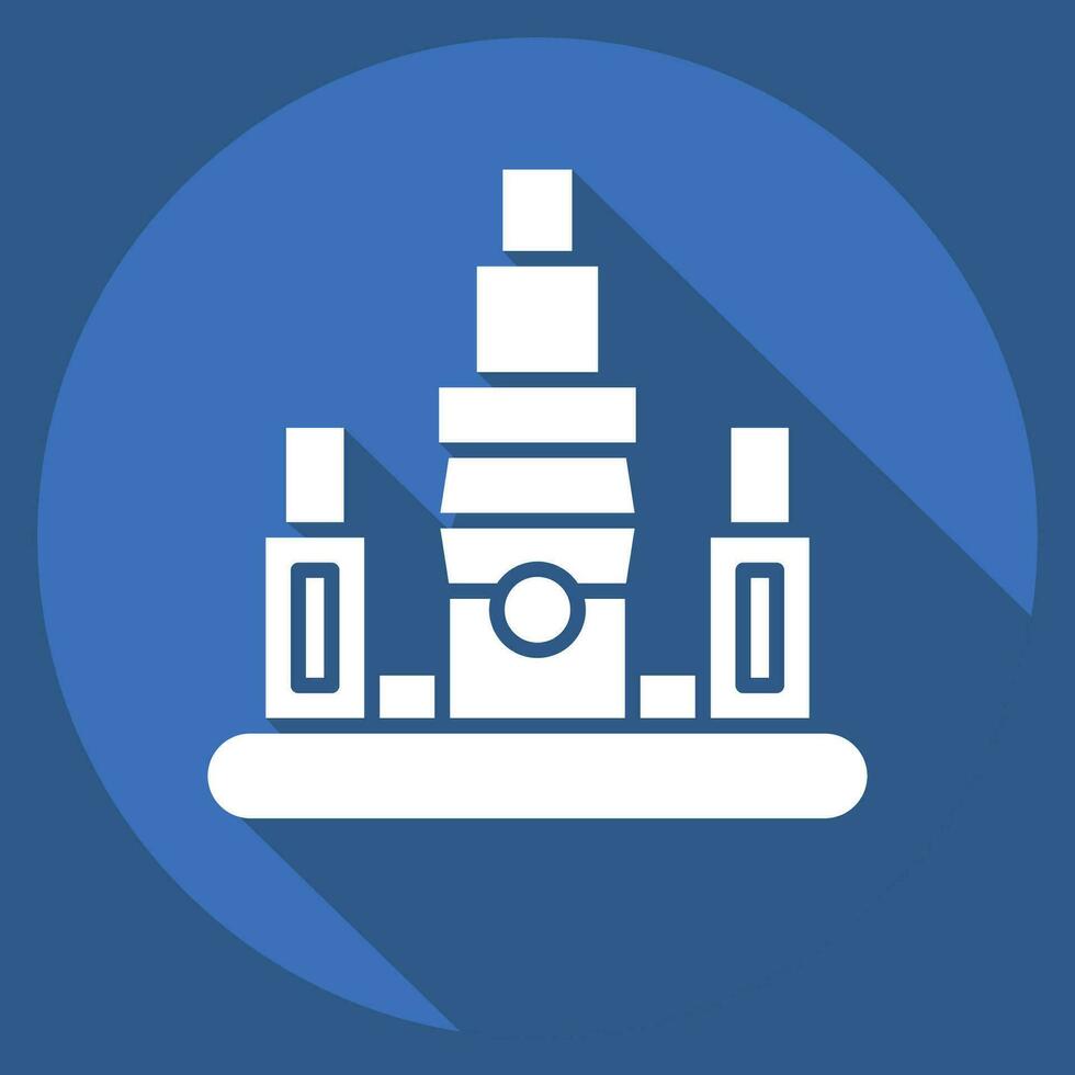 Icon Taipei. related to Capital symbol. long shadow style. simple design editable. simple illustration vector
